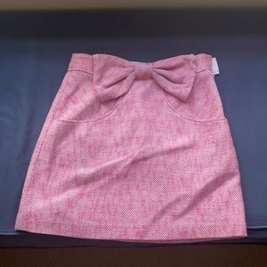 Tibi Ainsley Pink Boucle bow skirt size 4